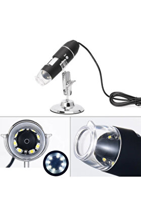 evimdeyokyok 1600x Usb Dijital Mikroskop Kamera Endoskop 8 Led Büyüteç Metal Standı Tdrtr