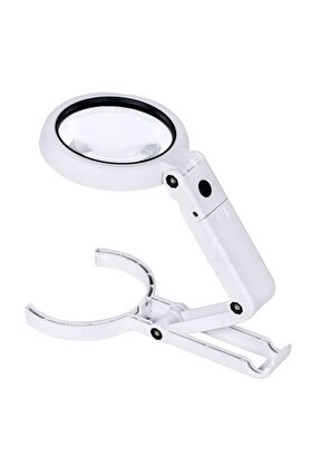 evimdeyokyok Usb Şarj Edilebilir Katlanabilir 3.5 - 10x Büyüteç 8 Ledli Masa Ve Eliçin Büyüteç Fs90rc Tdrtr