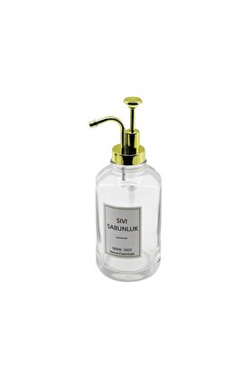 Go İthalat Yuvarlak Cam Şi̇şe - Şeffafsıvı Sabunluk 500Ml Pompa - Musluk Ayrık Model