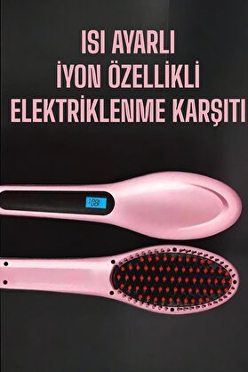 makay Fön Tarağı Saç Düzleştirici Sıkı Dişli Isı Ayarlı Elektriklenme Karşıtı