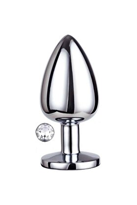Erox Medi̇um Whi̇te Anal Play Jewellery Anal Metal Plug