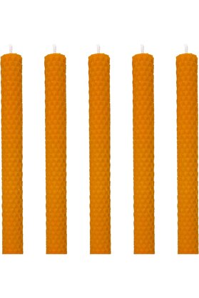 STOREMAX snShop (5 Adet) Şamdan Mumu (21x2Cm) Doğal Petek Balmumu Seti Beeswax Bal Mumu Mum Özel Dekoratif