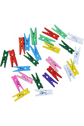 STOREMAX ynsShoping Mini Resim Fotoğraf Mandalı Hobi Mandalı 50 Adet Set Çokrenkli Resim Mandal Renkli Hobi M