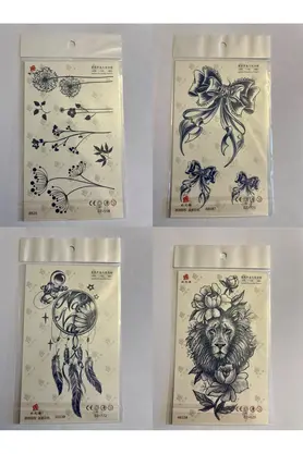 Ai̇rbrush Tattoo Çi̇çekler 3 Hafta Kalıcı 4 Adet Bi̇rden Yapıştırma Geçi̇ci̇ Dövme Yarı Kalıcı Dövmeler