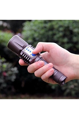 evimdeyokyok Baretta BRS18 Oto Şarjlı T6 Led 3000 Lümen El Feneri