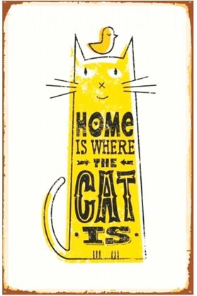 STOREMAX BRFShop Kuşe Kağıt Duvar Posteri Cat Is Retro Vintage Drtr0040 1165984