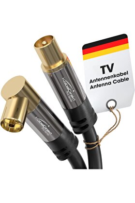 STOREMAX goldtrack – 4K Kablosu, Koaksiyel Kablolar – 90° Açılı/Düz – 2m – /Analog TV Kablosu – 0,5-20m arası