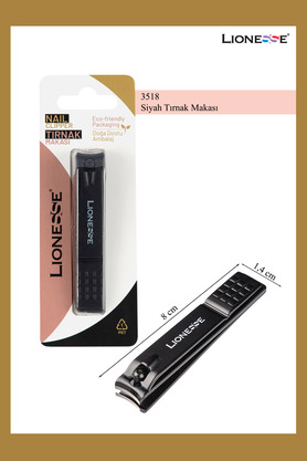 Lionesse Tırnak Makası Büyük Boy 3518 - El Ve Ayak Için Kavisli Ağız Ergonomik Tasarım Siyah