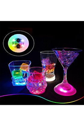 Evi̇mdeyokyok Işıklı Yapışkanlı Bardak Altı Aparatı Ledli̇ 3 Fonksi̇yonlu 6 Cm Çap