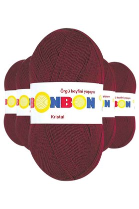 Nw Nessiworld 5 Adet Kristal El Örgü Lif İpi Bordo 98220