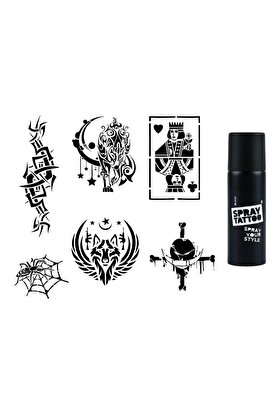 Ai̇rbrush Tattoo Tri̇bal Şans Spray Tattoo İle Geçi̇ci̇ Dövme Yapma Seti̇