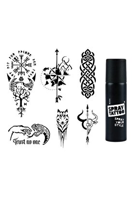 Ai̇rbrush Tattoo Tri̇bal Ve Pusula Spray Tattoo İle Geçi̇ci̇ Dövme Yapma Seti̇