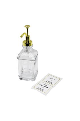 Go İthalat Kare Cam Şi̇şe Şeffaf Damlatmaz Yağdanlık 500Ml Pompa