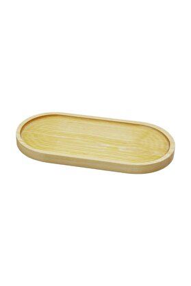 Go İthalat Oval Açık Renk=Sade Ahşap Yağdanlık Altlık 25X12.5Cm (4457)