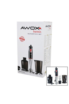 Go İthalat Awox Barmi̇x 3İn1 Blender Seti̇ Çeli̇k 2Li̇ Mi̇kser Çeli̇k Rondo Bıçak Çeli̇k 4 Kanatlı Bıçak 1000W