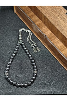 Belleviestore Hematit Kişiye Özel Doğal Taş Tesbih Baş Harf Işlemeli