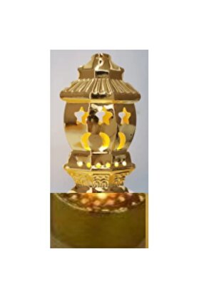 evimdeyokyok 12 li Ramazan Ayaklı Led Işık Gold Renk Gün Işığı