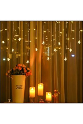 evimdeyokyok Yıldız 4m 96 Led 19 Saçak 40-50-60cm Gün Işığı yıldız boyutu:7cm