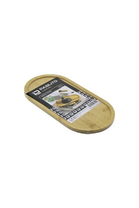 Go İthalat Oval Ahşap Bambu Yağdanık Altlık - Sunum Tepsi̇ 12X24X0.8Cm (4457)