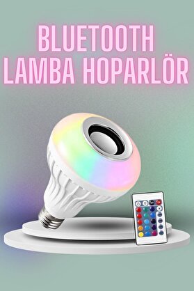 Ucuztekno Kumandalı Rgb Led Işık Bluetooth Hoparlör Ses Lambası Renkli Ampul