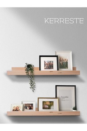 Genel Markalar Ahşap Resim/çerçeve Duvar Rafı 2li Set 35x7