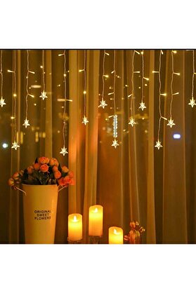evimdeyokyok Yıldız 4 M 96 Led 19 Saçak 40-50-60 Cm Gün Işığı Mzxx3-4 Tdrtr