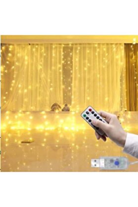 evimdeyokyok Peri Perde Led 3*3m 300 Led Gün Işığı