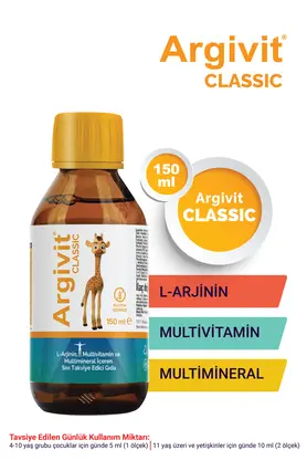 Argivit Classic L-arjinin Multivitamin Ve Multimineral Içeren Sıvı 150 ml - Portakal Ve Vanilya