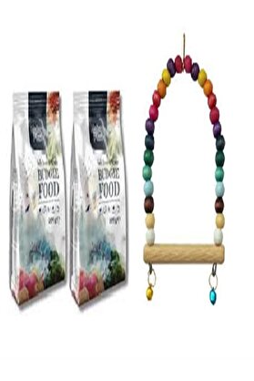 Natura Muhabbet Kuş Yemi̇ 500 Gr X 2 Adet + Muhabbet Kuş Boncuklu Salıncağı