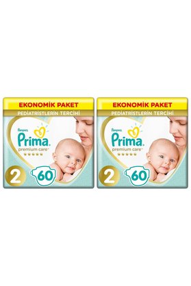 Prima Bebek Bezi Premium Care 2 Beden 120 Adet 4-8 KG