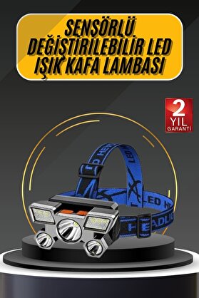 Home Kafa Lambası 800 Lümen 4 Mod Yüksek Işık Flaşörlü Şarjlı Led Lamba