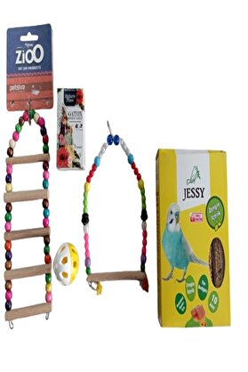 Jesyy Muhabbet Kuşu Oyuncağı Seti̇ Zi̇oo Ve Kuşlarınız İçi̇n Ballı Kraker