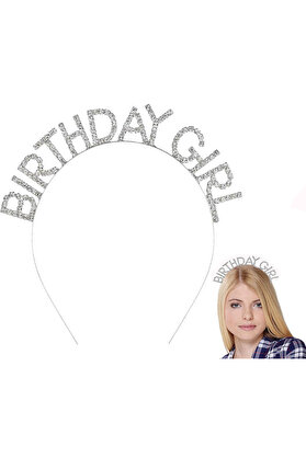 Ethab Ti̇caret Gümüş Kri̇stal Taşlı Bi̇rthday Gi̇rl Tacı