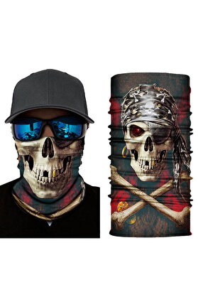 Ethab Ti̇caret Si̇yah Korsan Kafatası Baskılı Buff Bandana 30X48 Cm