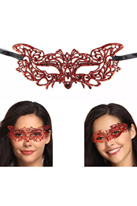 Toysabi̇ Kırmızı Dantel Masquerade Maskesi̇ 9 No