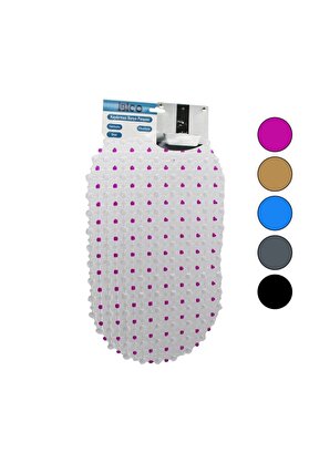 Go İthalat Oval - Eko Pvc +Vantuz Desen - Şeffaf Renkli̇ 122Pcs Vantuz Kaydırmaz Banyo Paspası