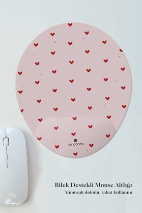 Mincanas Kalpli Renkli Desenli Bilek Destekli Oval Mouse Pad Mouse Altlığı