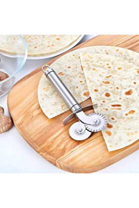 Ethab Ticaret Glbl-Tstil4136 Çift Başlıklı Pizza Hamur Bıçağı