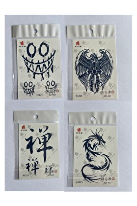 Ai̇rbrush Tattoo Dragon Çi̇nce 3 Hafta Kalıcı 4 Adet Mi̇ni̇mal Yarı Kalıcı Dövme Seti̇