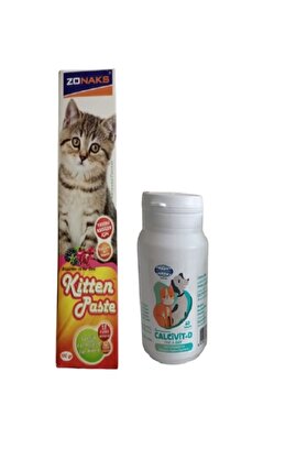 Zonax Yavru Kedi̇ler İçi̇n Vi̇tami̇n & Ami̇noasi̇t İçeri̇kli̇ Pasta 100 Gr Ve Calci̇vi̇t - D 60 Tablet