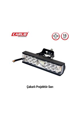 Carub Projektör Si̇s Farı 10-30V15W Çakar Beyaz- Sarı 15X3,5