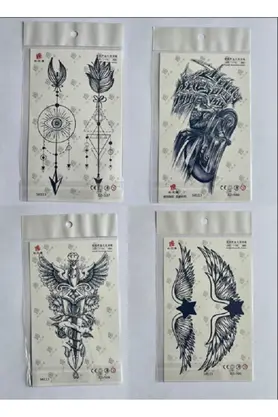 Ai̇rbrush Tattoo Kanat Ok 3 Hafta Kalıcı 4 Adet Yarı Kalıcı Geçi̇ci̇ Dövme Seti̇
