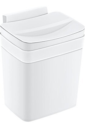 STOREMAX Ezg Soft Askılı Çöp Kutusu Beyaz 4 LT - BEYAZ, Çok Amaçlı Askılı Çöp Kutusu, Dolap Kapağ