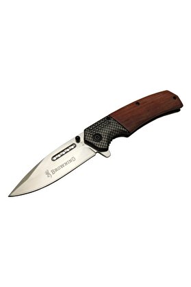 evimdeyokyok Browning 8-8 Kahverengi Kamp Çakı 20cm - Yarı Otomatik, Ahşap Sap TdrTr