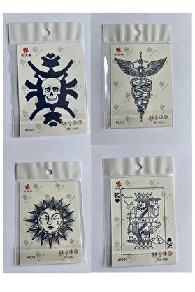 Ai̇rbrush Tattoo Şans 3 Hafta Kalıcı 4 Adet Mi̇ni̇mal Yarı Kalıcı Dövme Seti̇