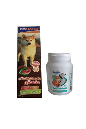 Zonax Köpekleri̇ni̇ İçi̇n Vi̇tami̇n & Ami̇noasi̇t İçeri̇kli̇ Pasta 100 Gr Ve Calci̇vi̇t - D 60 Tablet