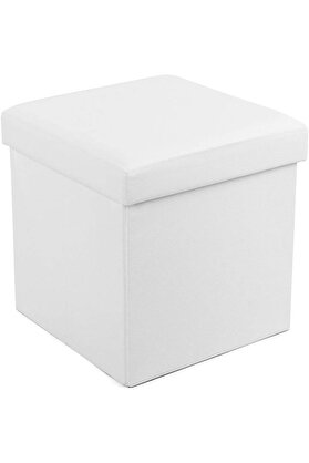 STOREMAX ynsShoping Depolama Alanlı Tabure, 300 kg'a Kadar Dayanıklı, Beyaz, 38 x 38 x 38 cm, LSF103 NewTrren