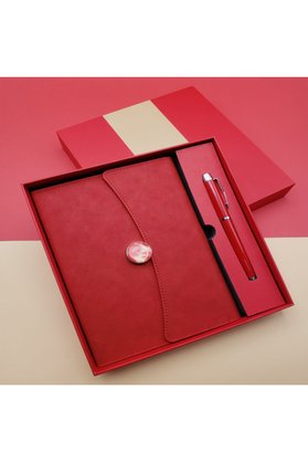 Ethab Ticaret Glbl-Tstil4136 Promosyon Defter Kalem Seti Kırmızı Renk