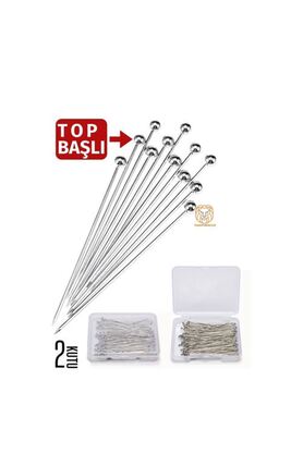 Toptan Bulurum Top Başlı İğne 2 Kutu 100 Adet Başörtü İğnesi Toplu İğne