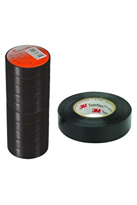 3M Temflex 1300E Siyah 10'Lu Paket Pvc İzole Bant 0.13X19X0.13Mm